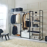 Fiona - Freestanding Walk In Wood Closet System With Metal Frame Melamine - White