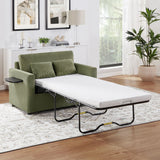 Sleeper Sofa With Foldable Mattress, USB Ports, Side Table & Storage Pocket