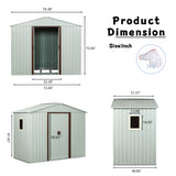 Ry-Sdyx56-Ww Outdoor Metal Storage Shed With Window - White