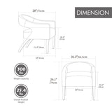 Upholstered Open Back Armchair With Weathered Rubberwood Legs