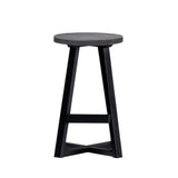 Rustic Distressed Round Dining Stool