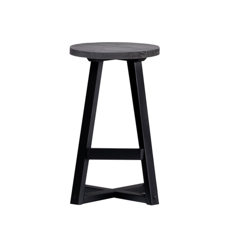 Rustic Distressed Round Dining Stool
