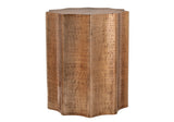 Drum Accent Side Table, Stylish Scalloped Design
