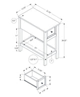 Accent End Table, 2 Tier, Narrow, Lamp, Storage Drawer, Charming Design