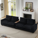 Modern 4 Seater Corduroy Sofa Couch With USB Ports And Hidden Storage