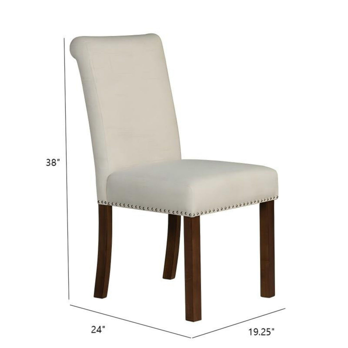 Dining Chair With Nailhead Trim (Set of 2) - Beige