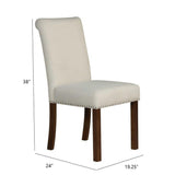 Dining Chair With Nailhead Trim (Set of 2) - Beige