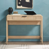Transitional Reeded Writing Desk With Drawer