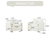 Modern Chenille Oversized Accent Chair, Comfy Single Sofa With Large Seat (Set of 2)