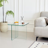 Modern Transparent Tempered Glass Sidetable