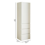 Elise - Slim Modular Wood Closet Cabinet With Drawers In Durable Melamine And Wood 71" Height - White