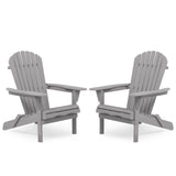 Lounge Patio Chair For Garden Outdoor Wooden Folding Adirondack Chair (Set of 2) Solid Cedar Wood Lounge Patio Chair For Garden