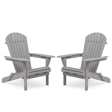 Lounge Patio Chair For Garden Outdoor Wooden Folding Adirondack Chair (Set of 2) Solid Cedar Wood Lounge Patio Chair For Garden