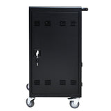 45 Bay Mobile School Charging Cart Station For Chromebook, Tablet And Laptop Computer With Power Strip Included - Black