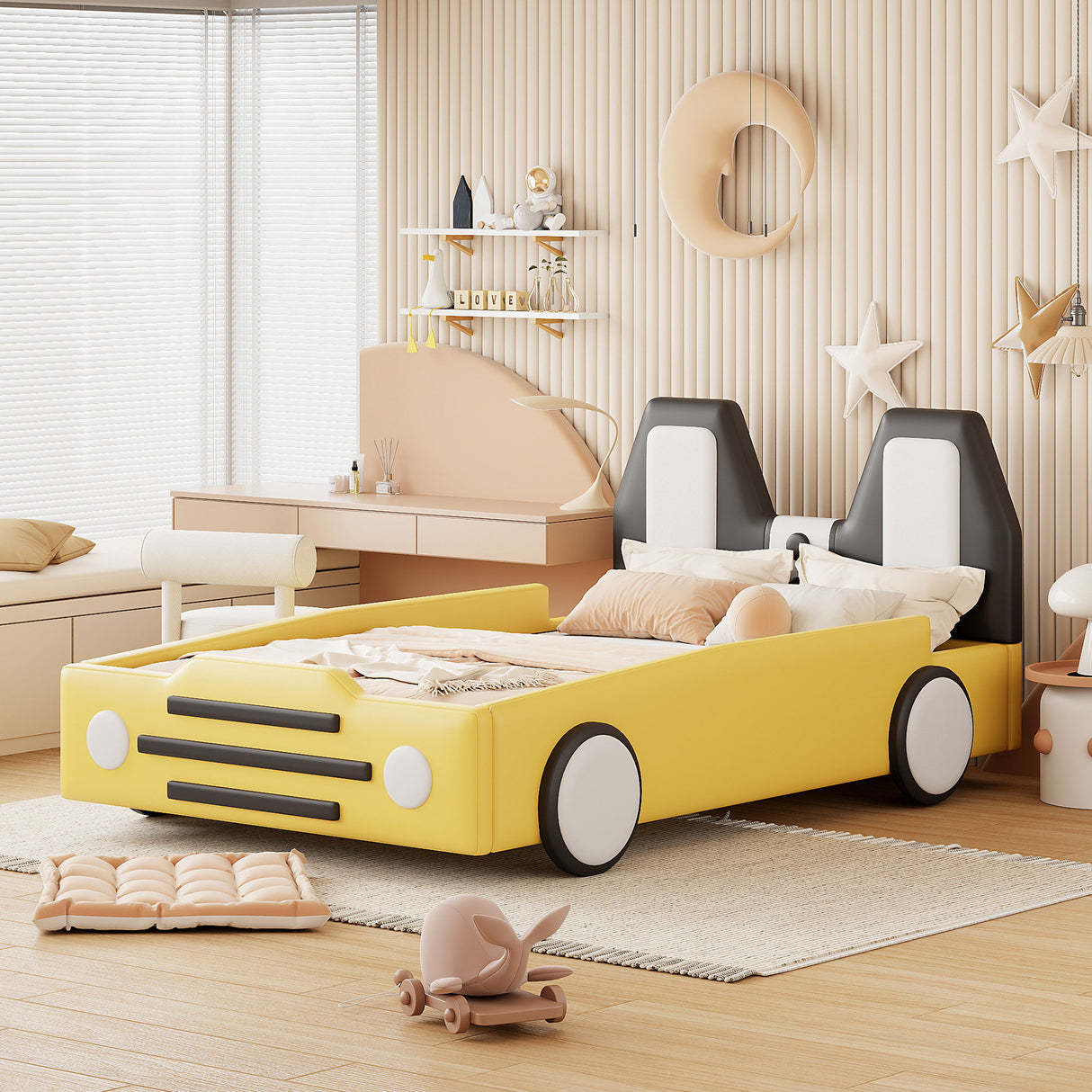 High Quality Race Car Shaped Platform Bed & Wheels