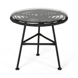 Petrichor - Outdoor Side Table With Tempered Glass And Steel Frame