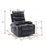 Large Size Electric Power Lift Recliner Chair Sofa With 8 Point Vibration Massage And Lumbar Heat