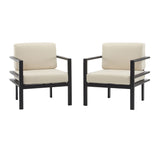 Modern Outdoor Lounge Chair With Aluminum Frame And Weather Resistant Cushions