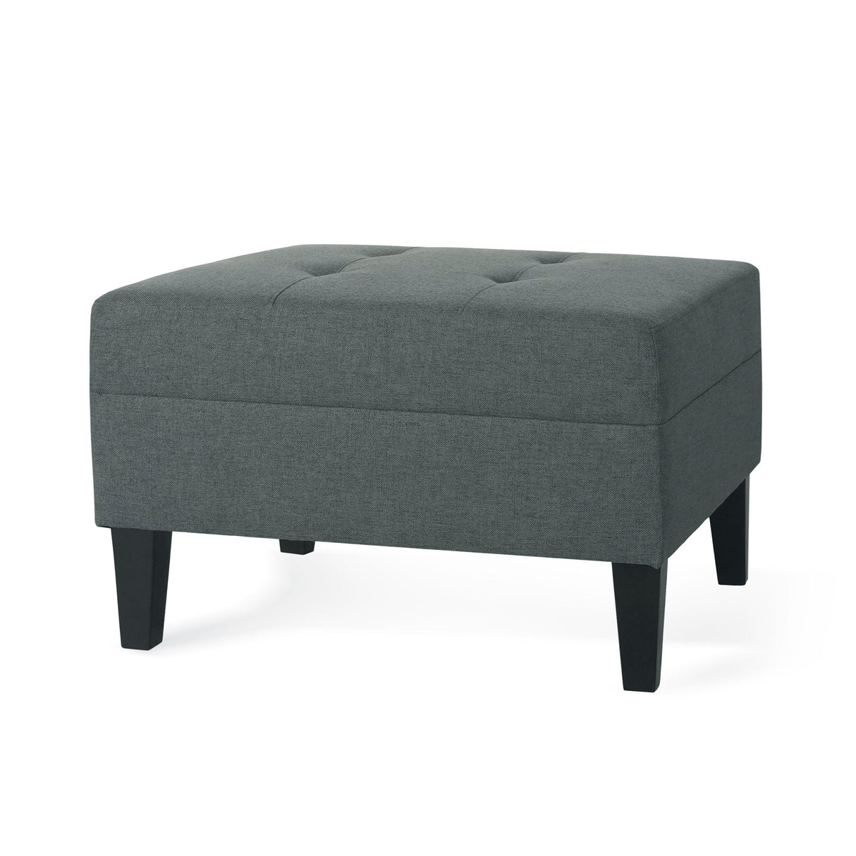 Classic Ottoman With Birch Wood Legs And Fabric Upholstery