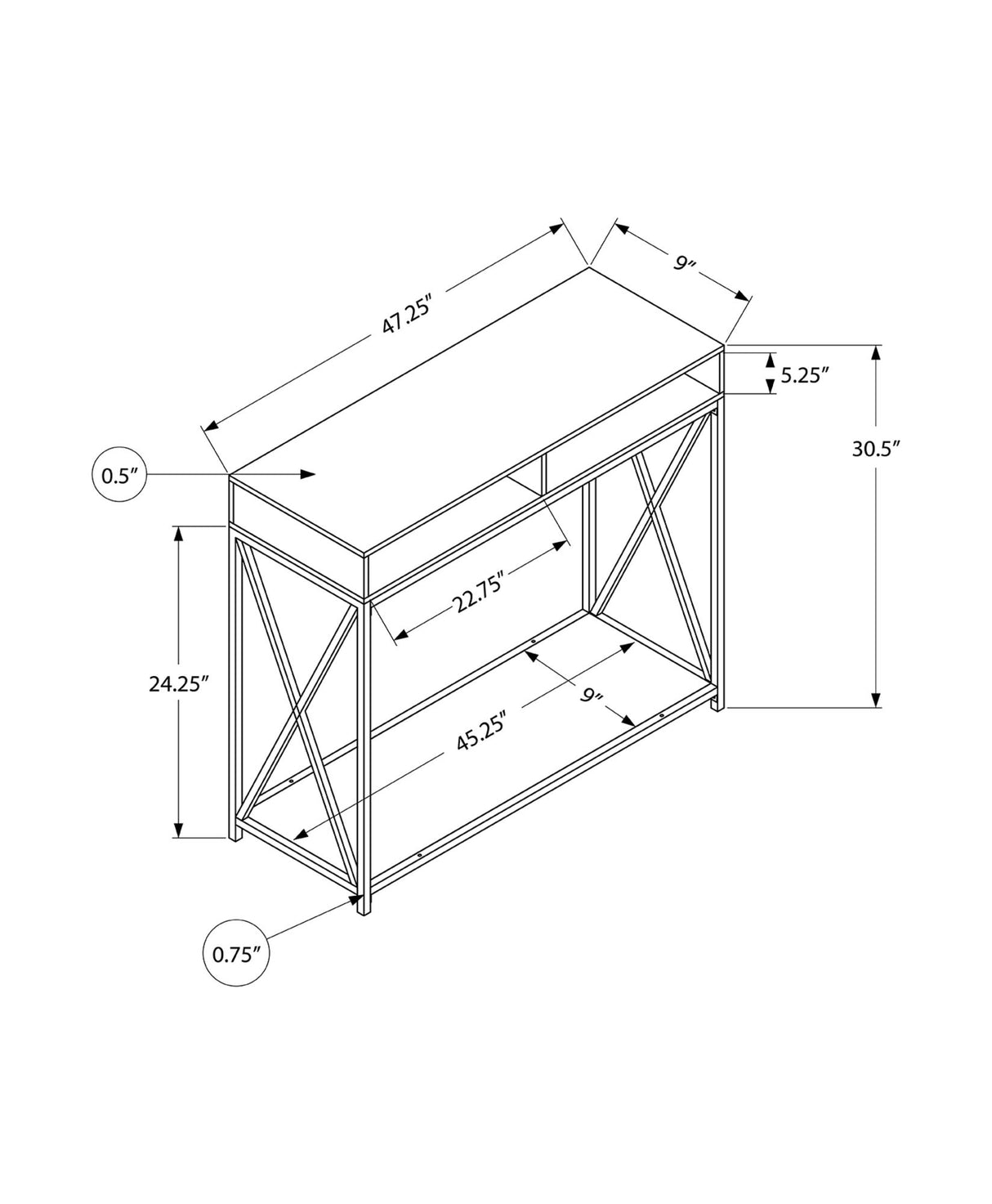 Accent Console Table For Entryway, Contemporary Design
