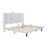 King Size, Stylish High Headboard Bed, High Quality - White