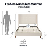 Peyton - Upholstered Bed With 54" High Headboard, Traditional Hand Buttoned Tufting