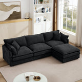 Contemporary Modular Sectional Sofa Set With Movable Ottoman