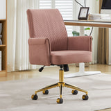 Ergonomic Mid-Back Office Chair With Striped Velvet Fabric