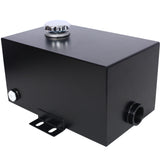 Heavy Duty 5 Gallon Steel Hydraulic Fluid Reservoir Tank With Mounting Foot, 14 Gauge - Black