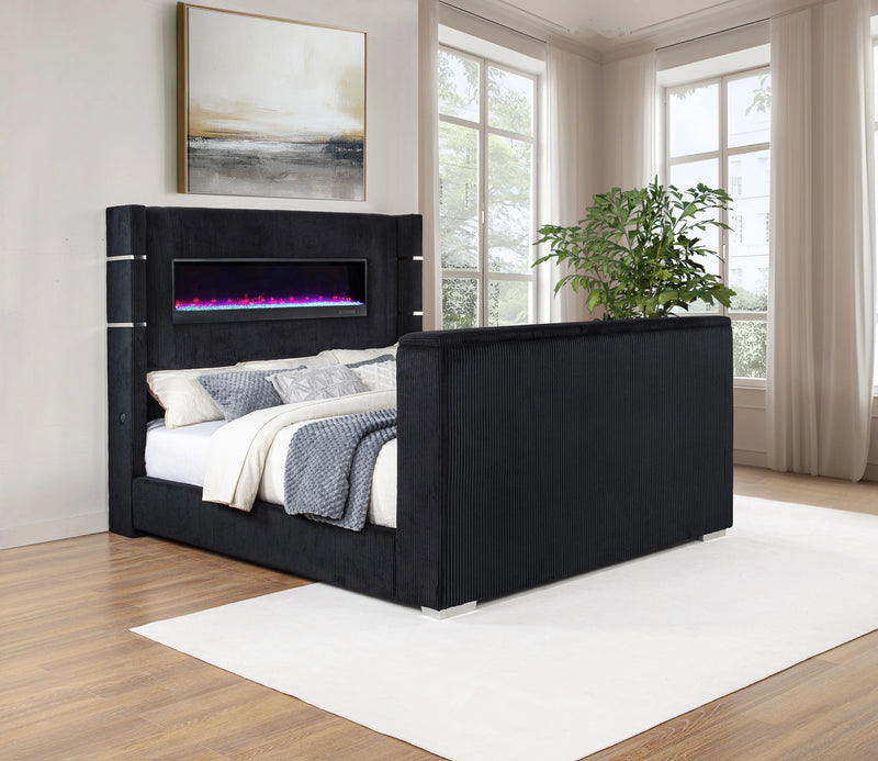 Tisdall Wingback TV Bed with Flame Visualizer