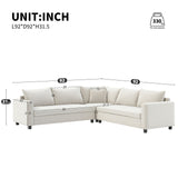 Modern Modular Sectional Oversized Couch Set With Pillows, Minimalist Style Wide Seat Comfy Sofa