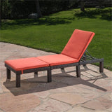 Waterproof Fabric Lounge Cushion With Rectangular Shape - Orange