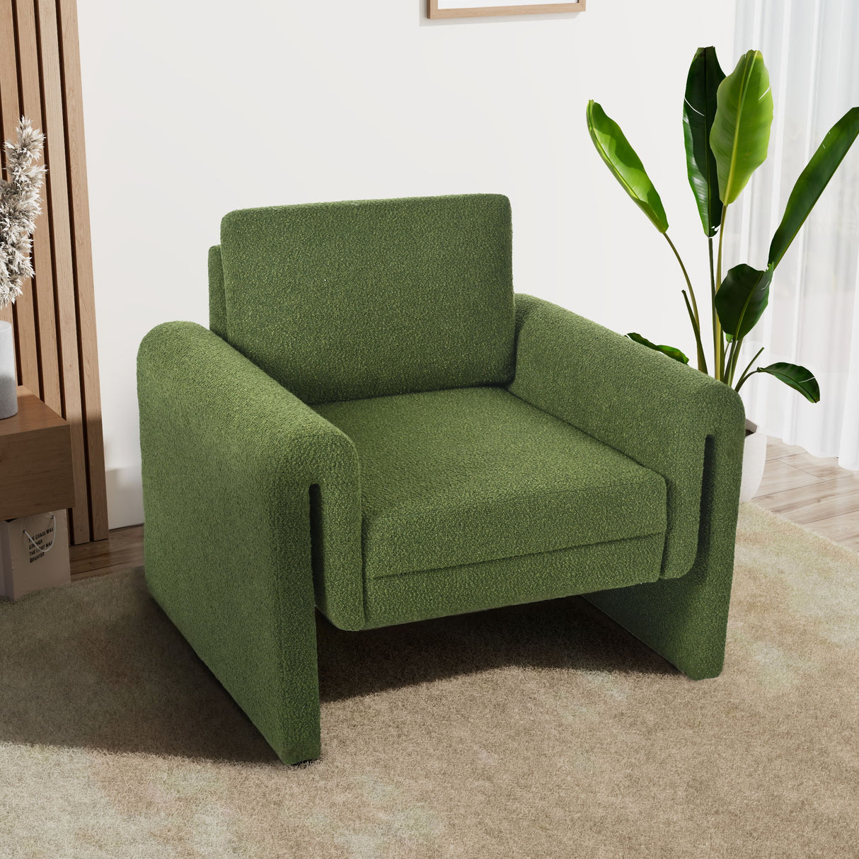 Modern Upholstered Accent Chair, Sturdy Support & Luxurious Comfort