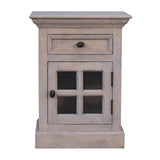 Glazed Bedside Table - Stone White