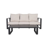 3 Person Sofa With Rectangular Coffee Table, Cushions Tino Tino - Beige