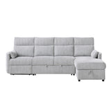 Sleeper Sofa With Storage Chaise - Gray