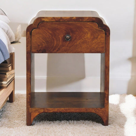 Newton - Mini Nightstand With A Drawer And Open Shelf