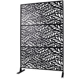 Outdoor & Indoor Privacy Screen Metal Privacy Screen, Freestanding Decorative Privacy Screen For Deck Balcony Patio - Black