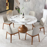 Round Modern Marble Dining Table With Chairs