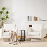 360° Modern Swivel Accent Chair Round Armchair, Thick Padded Single Lounge Sofa Upholstered Comfy