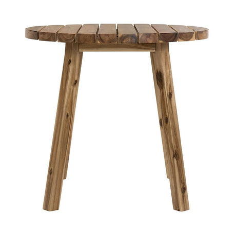 Round Dining Table, Solid Wood - Natural Wood / Brown