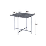 Adelae - End Table - Gray / Chrome