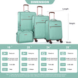 4 Piece Set, Softshell Suitcase Spinner Wheels Terylene Luggage Sets