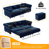 3 In 1 Convertible Sleeper Sofa Bed With Movable Ottoman