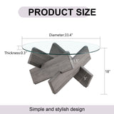 Modern Round Glass Coffee Table With Tempered Glass