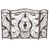 Mariella - Traditional Floral Iron Fireplace Screen With Ornate Design