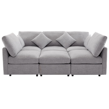 Sectional Sofa Modular U-Shaped With Ottoman & USB Ports