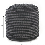 River - Handcrafted Cylindrical Pouf Water Resistant Fabric