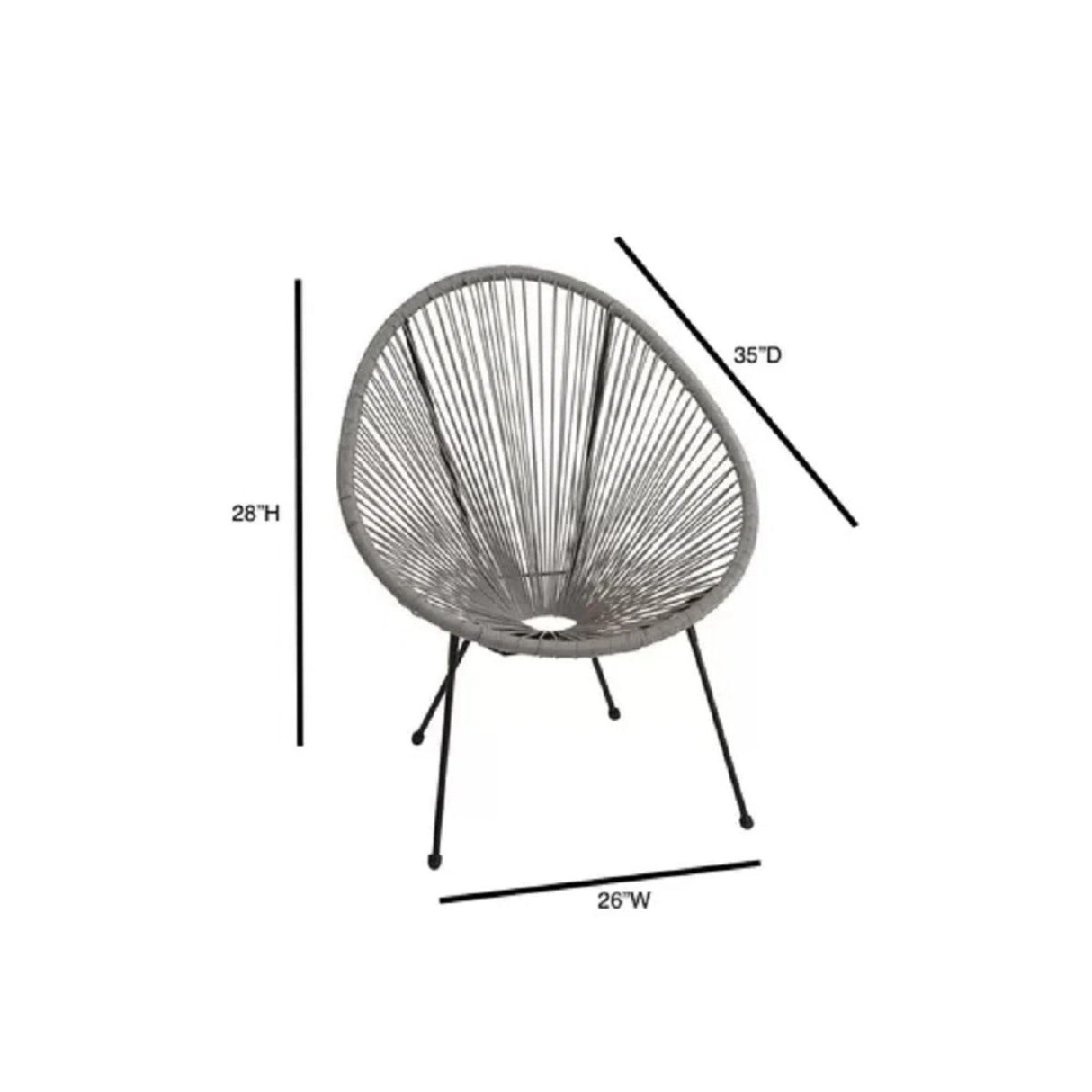 Outdoor Lounge Chair Set With Handwoven Seats, Weather Resistant - White