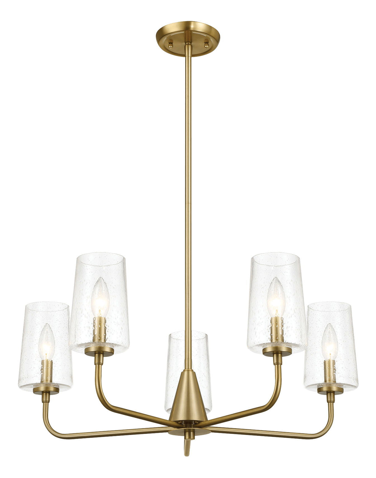 Dazzle - 5 Lights Chandelier With Clear Seeded Satin - Antique Brass / Clear / Gold